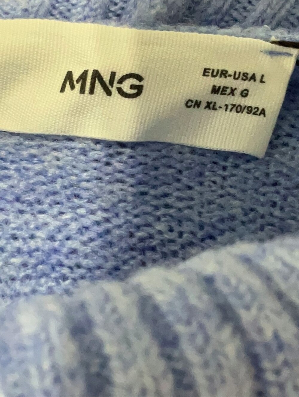 MNG Mango Blue Turtleneck Sweater Cozy Knit Size L/XL NWT - Picture 5 of 7